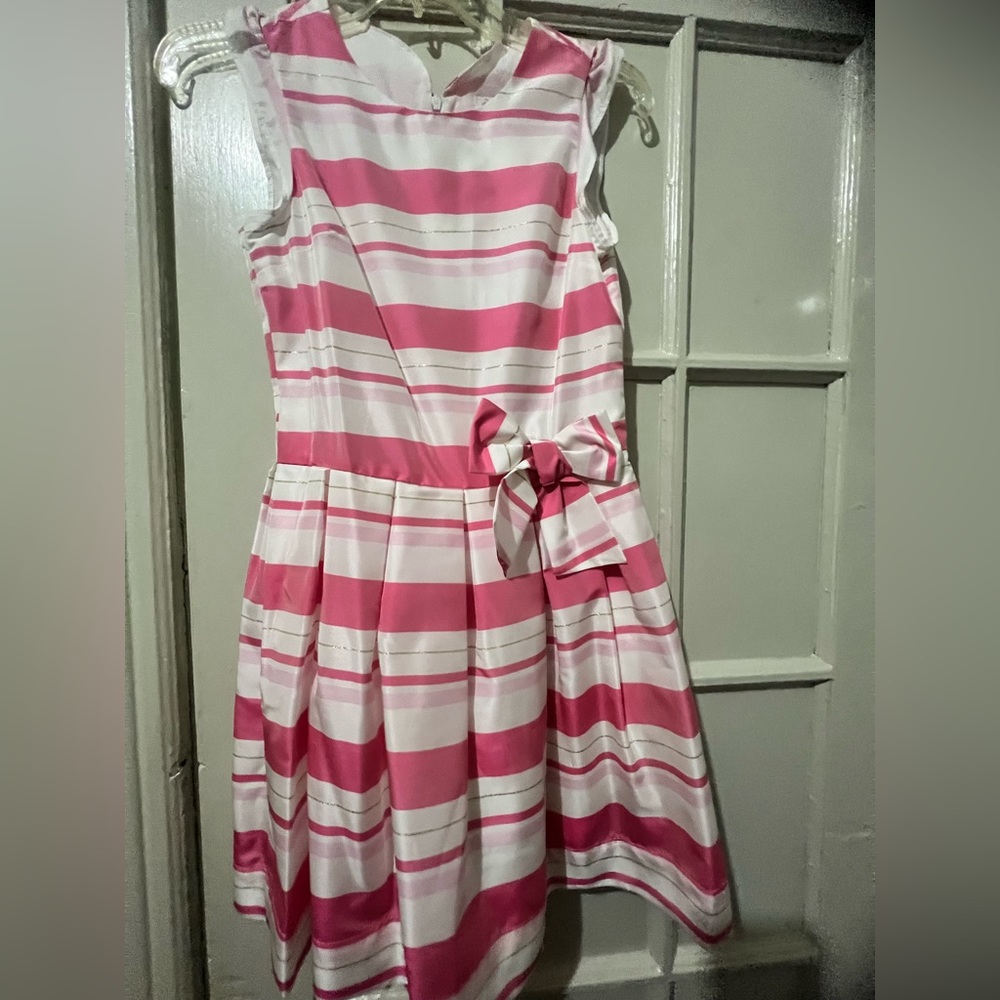 Lili Gaufrette Pink and cream girls dress